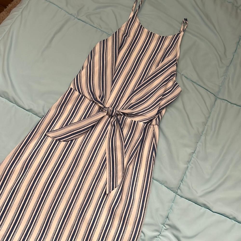 Blue and white dress